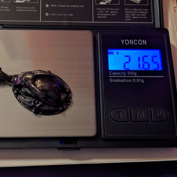 Vintage Carol Felley Silver Rabbit Pendant with Amethyst Stone Marked Mexico 925 - Picture 8 of 8